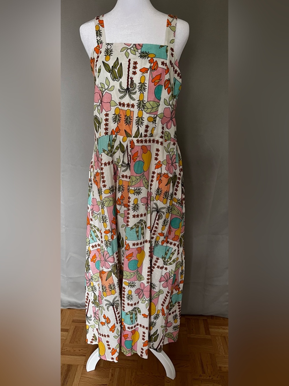 Patchwork Floral Maxi Dress in Multi-Color